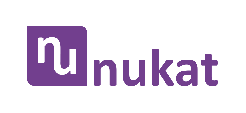 Na zdjęciu znajduje się logo katalogu NUKAT. Białe litery n oraz u w fioletowym kwadracie wraz z filoetowym napisem nukat po prawej stronie.